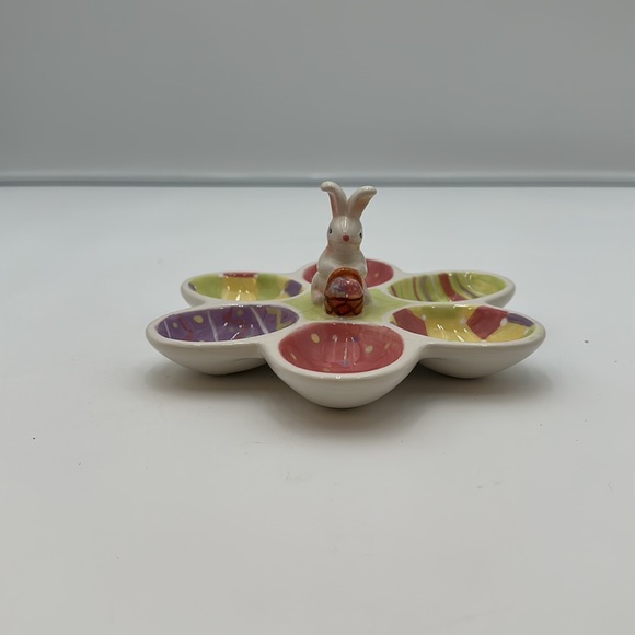 Ceramic Deviled Egg Platter Tray Holder Dennis East Easter - Picture 12 of 15